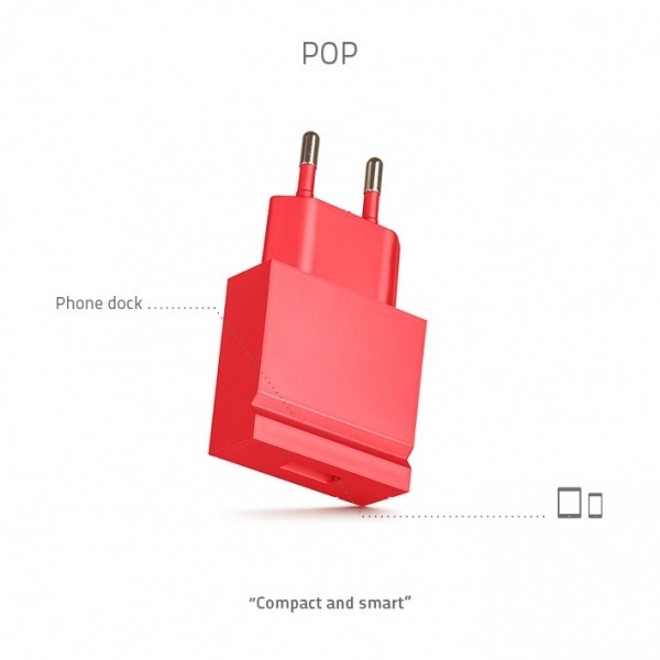 USBEPower POP Pocket charger 1USB stand, růžovooranžová_117922348
