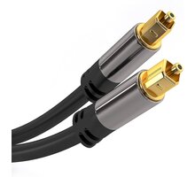 PremiumCord kabel Toslink, M/M, průměr 6mm, pozlacené konektory, 2m, černá kjtos6-2