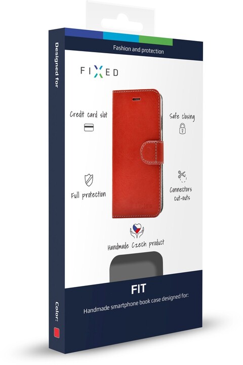 FIXED flipové pouzdro Fit pro Apple iPhone 12 Pro Max, červená_1215081811