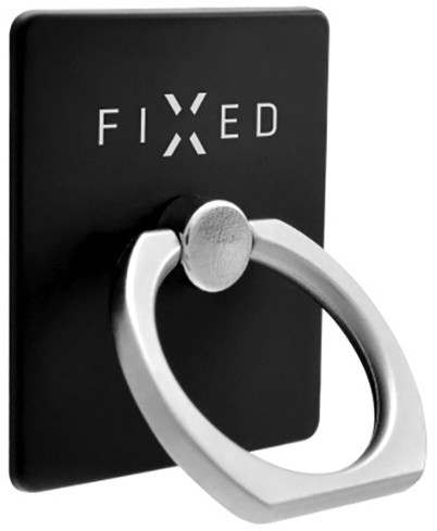 FIXED Ring prstýnek se stojánkem a držákem pro mobilní telefony, černý_741289621