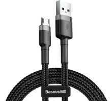 Baseus odolný nylonový kabel USB Micro 1.5A 2M, šedá + černá