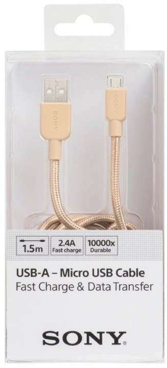 SONY kabel A-B 150cm, zlatá (Nylon)_1060131729