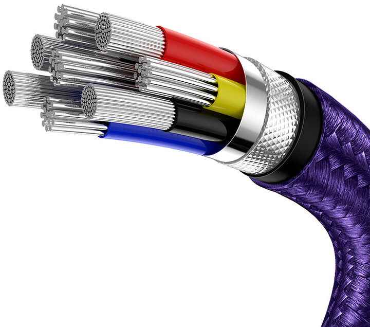 BASEUS kabel Cafule USB-C - USB-C, nabíjecí, datový, 100W, 2m, fialová_1338519974