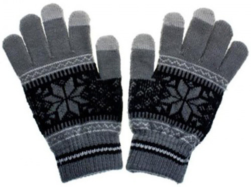 Aligator rukavice na dotykový displej NORDIC, šedo - bílo - černé_1730473625