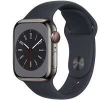 Apple Watch Series 8, Cellular, 41mm, Graphite Stainless Steel, Midnight Sport Band_2134648953