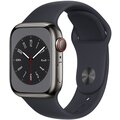 Apple Watch Series 8, Cellular, 41mm, Graphite Stainless Steel, Midnight Sport Band