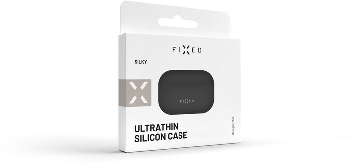 FIXED ultratenké silikonové pouzdro Silky pro Apple Airpods Pro, černá_2133717121
