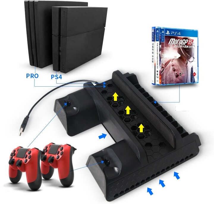 DOBE chladící podložka pro PS4, PS4 Slim, PS4 Pro
