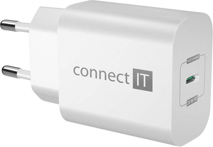 CONNECT IT síťový adaptér Voyager2, USB-C, PD 25W, bílá_1272373539