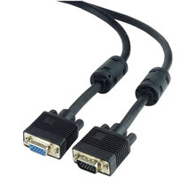 Gembird CABLEXPERT kabel prodlužovací mon 15M/15F VGA 3m stíněný extra, ferrity, černá