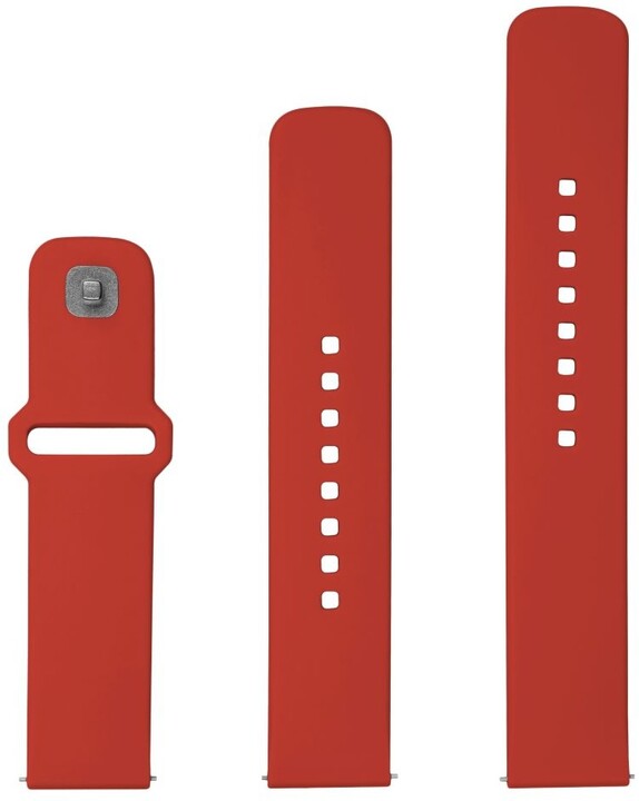 FIXED set silikonových řemínků Silicone Sporty s Quick Release 20mm pro smartwatch, červená_1450925530