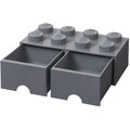 Úložný box LEGO, 2 šuplíky, velký (8), tmavě šedá_578887287