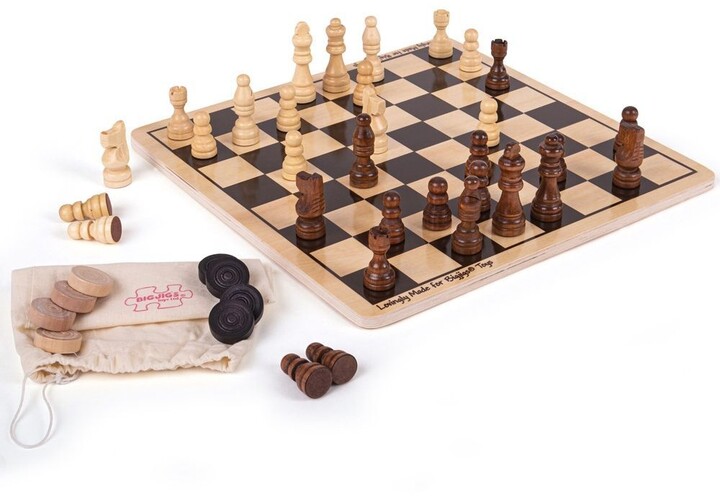Desková hra Bigjigs - Šachy a dáma_1527948303