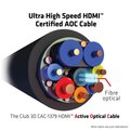Club3D kabel HDMI AOC, M/M, 4K@120Hz, 8K@60Hz, Ultra High Speed, aktivní, optický, 20m, černá_786264371