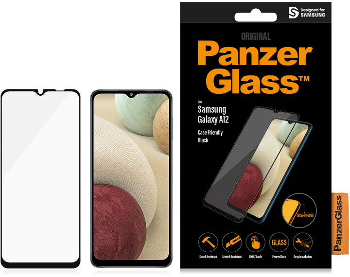 PanzerGlass ochranné sklo Edge-to-Edge pro Samsung Galaxy A12, černá_1670796428