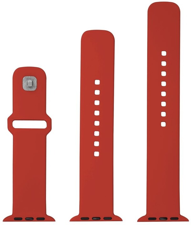 FIXED set silikonových řemínků Silicone Sporty pro Apple Watch 42/44/45mm, červená_1119117597