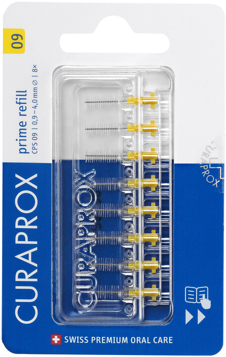 Mezizubní kartáček CURAPROX CPS09 prime refill, 8ks, žlutá