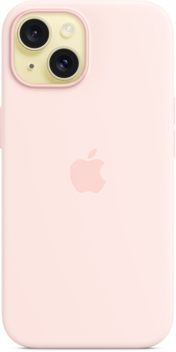 Apple Silikonový kryt s MagSafe pro iPhone 15, světle růžová_577947764