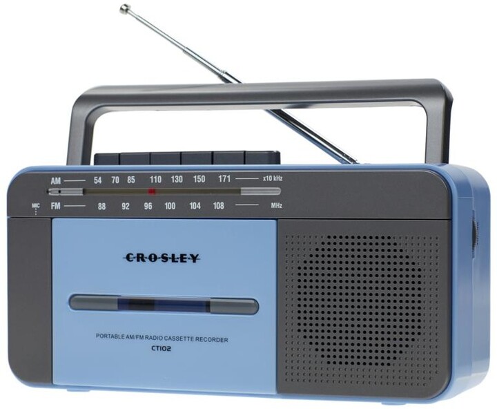Crosley Cassette Player, modrá/šedá_1024663951