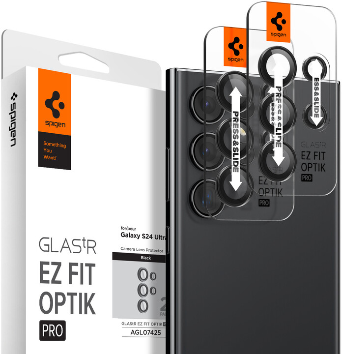 Spigen ochranné sklo tR EZ Fit Optik Pro 2 Pack pro čočky fotoaparátu Samsung Galaxy S24 Ultra,_1712762849