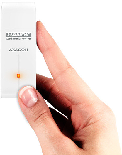 AXAGON externí HANDY čtečka SD/MicroSD/MS/M2, bílá_1099004044
