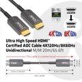 Club3D kabel HDMI AOC, M/M, 4K@120Hz, 8K@60Hz, Ultra High Speed, aktivní, optický, 20m, černá_1370730541