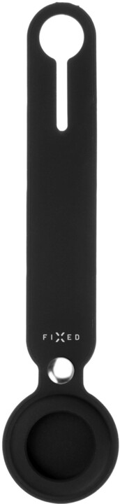 FIXED silikonové pouzdro s popruhem Silky pro Apple AirTag, černá_1851411221