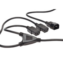 PremiumCord kabel síťový 230V, Y-kabel prodlužovací M-2x F_1305765642