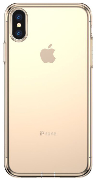 Baseus pouzdro Simple Series pro iPhone X/XS, transparentní zlatá_1337924554