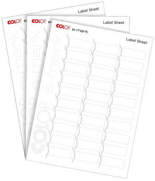 COLOP e-mark® label sheets 48 x 18 mm, 10 x A4 (30xlabel na archu)_1938760000