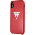 GUESS PU Leather Case Triangle pro iPhone XS Max, červená