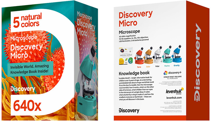 Discovery Micro, 40-640x, modrá, + kniha Neviditelný svět_326713725