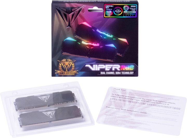 Patriot VIPER RGB 16GB (2x8GB) DDR4 3600 CL18, černá_2128222157