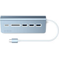 Satechi Aluminium Type-C USB Hub, 3x USB 3.0, MicroSD, modrá_958248169