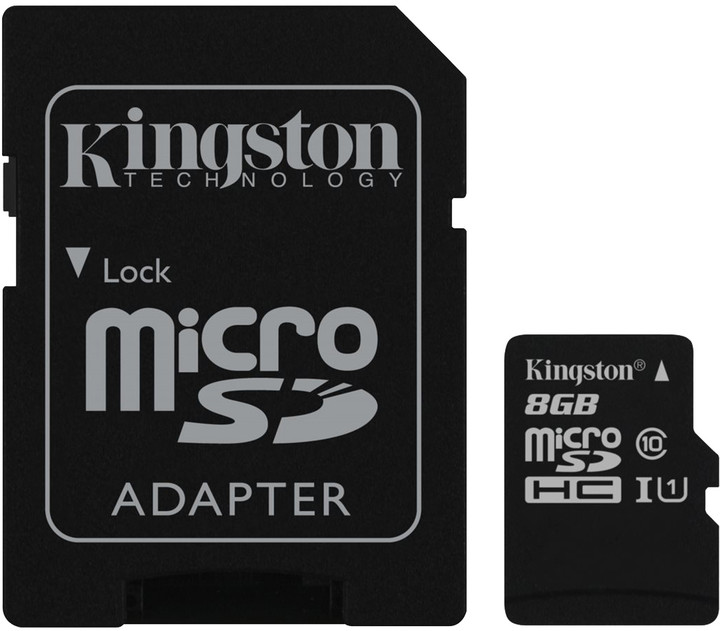 Kingston Micro SDHC 8GB Class 10 UHS-I + SD adaptér_137032600