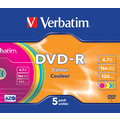 Verbatim DVD-R 4,7GB 16x colour slim 5ks
