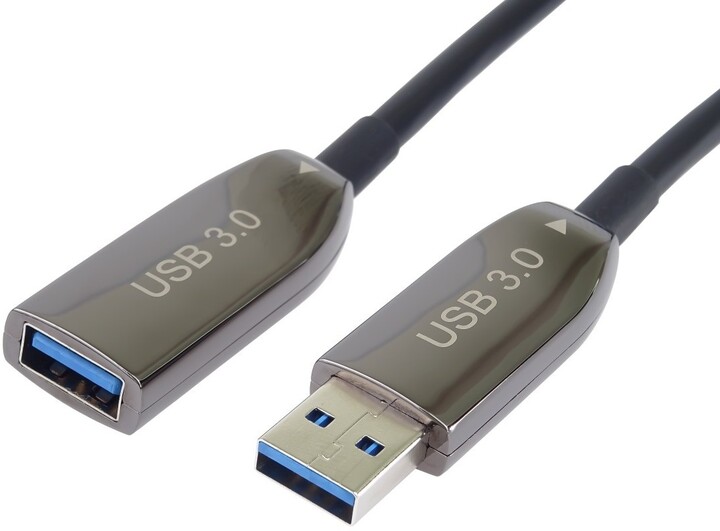 PremiumCord prodlužovací optický kabel USB-A 3.0, 7m, černá_666678907
