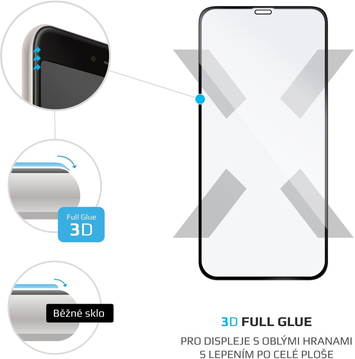 FIXED ochranné tvrzené sklo pro Apple iPhone 12/12 Pro, Full-Cover, 3D, černá_1234931027