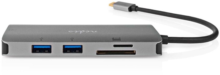 Nedis Multiportový adaptér USB-C, 3xUSB-A, USB-C, HDMI, RJ45, SD &amp; MicroSD_1975175545