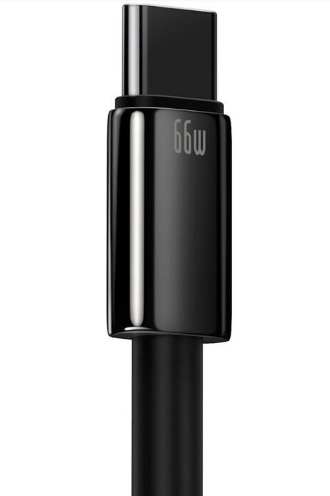 BASEUS kabel Tungsten Gold, USB-A - USB-C, M/M, rychlonabíjecí, datový, 66W, 1m, černá_886086190