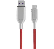 Forever CORE datový kabel USB-C, 5A, 1m, textilní, červená