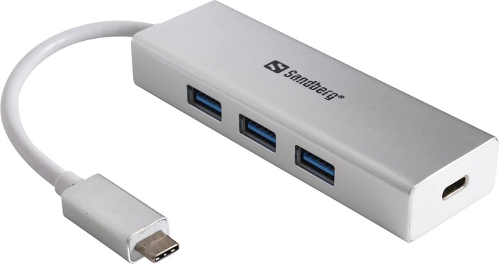 Sandberg USB-C HUB, 3x USB 3.0, stříbrná_1916774409