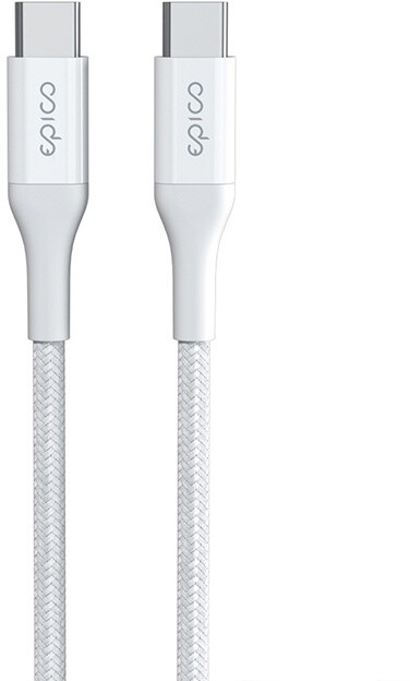 EPICO nabíjecí kabel USB-C, opletený, 100W, 2m, bílá_1177469535