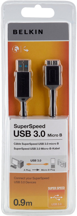 Belkin USB 3.0 kabel A-microB, 0.9 m_1470963462
