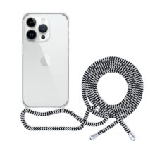 EPICO zadní kryt se šňůrkou pro Apple iPhone 14 Pro Max, transparentní / černo-bílá_1852930198