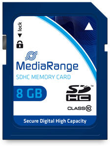 MediaRange Secure Digital (SDHC) 8GB, modrá_884534085