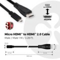 Club3D Micro HDMI na HDMI 2.0, podpora 4k/60Hz, obousměrný,1m_450977765