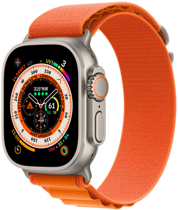 Apple Watch řemínek Alpský tah 49mm, velký, oranžová_2002578876