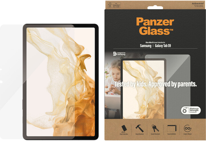 PanzerGlass ochranné sklo Edge-to-Edge pro Samsung Galaxy Tab S9/S9 FE, čirá_1534090594