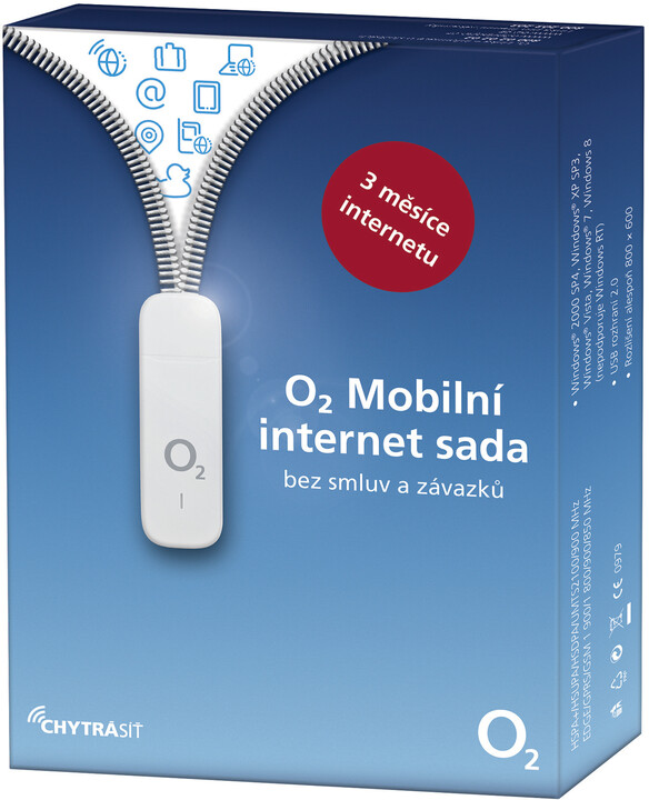 O2 Mobilní internet sada 3 měsíce internetu v ceně FUP 9GB + USB modem_508133778